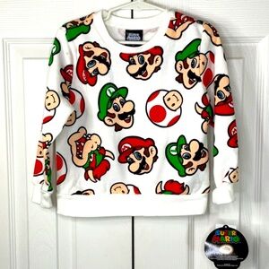 Super Mario & Friends 2T Toddlers Fleece Pullover Sweatshirt NEW Luigi Nintendo